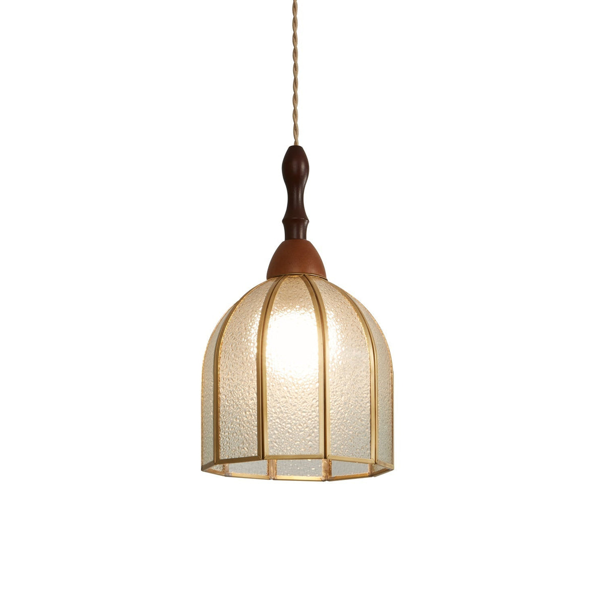 Creshen Wood & Glass Vintage Pendant Lamp