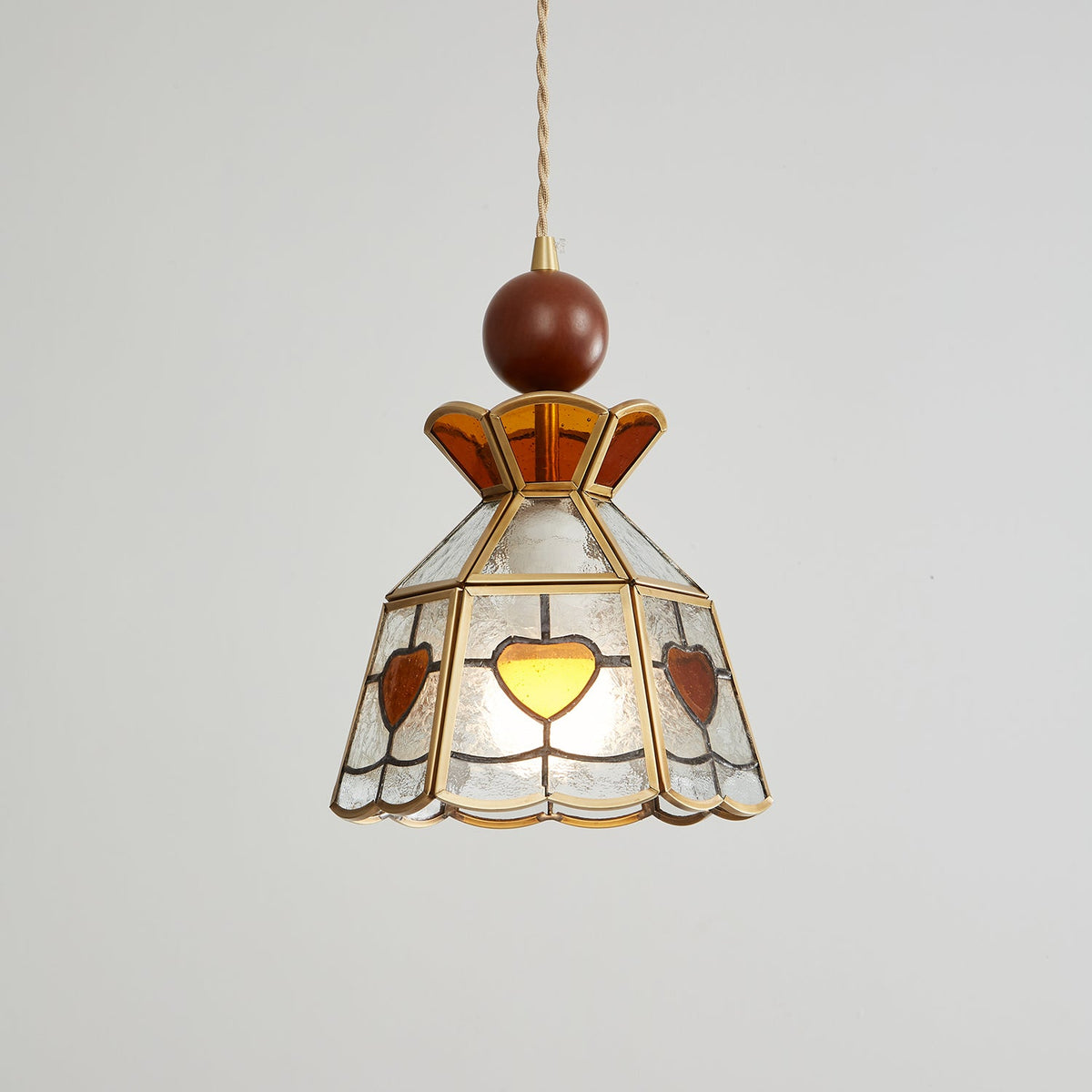 Creshen Wood & Glass Vintage Pendant Lamp