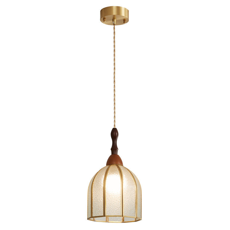 Creshen Wood & Glass Vintage Pendant Lamp