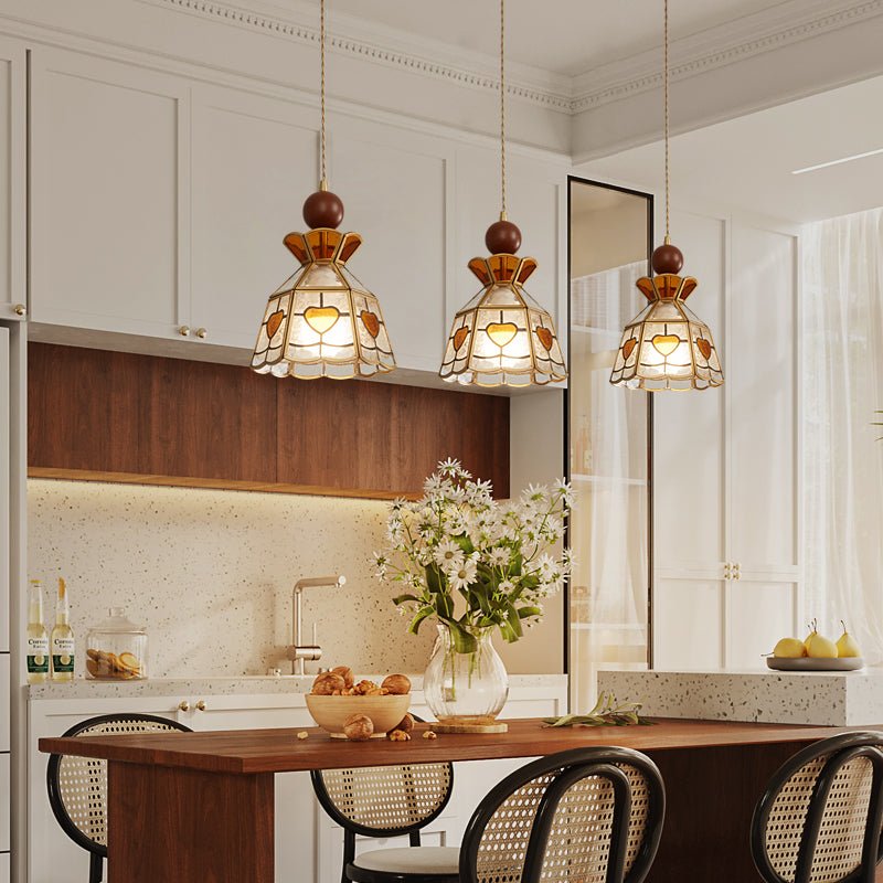 Creshen Wood & Glass Vintage Pendant Lamp