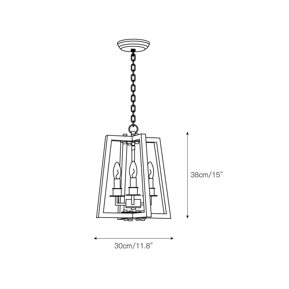 Tinsley Vintage Open Frame Wood Pendant Lamp