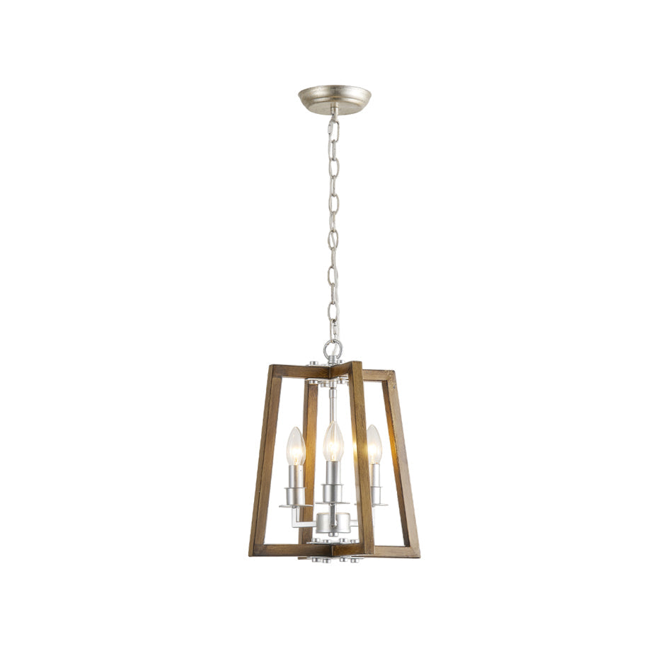 Tinsley Vintage Open Frame Wood Pendant Lamp