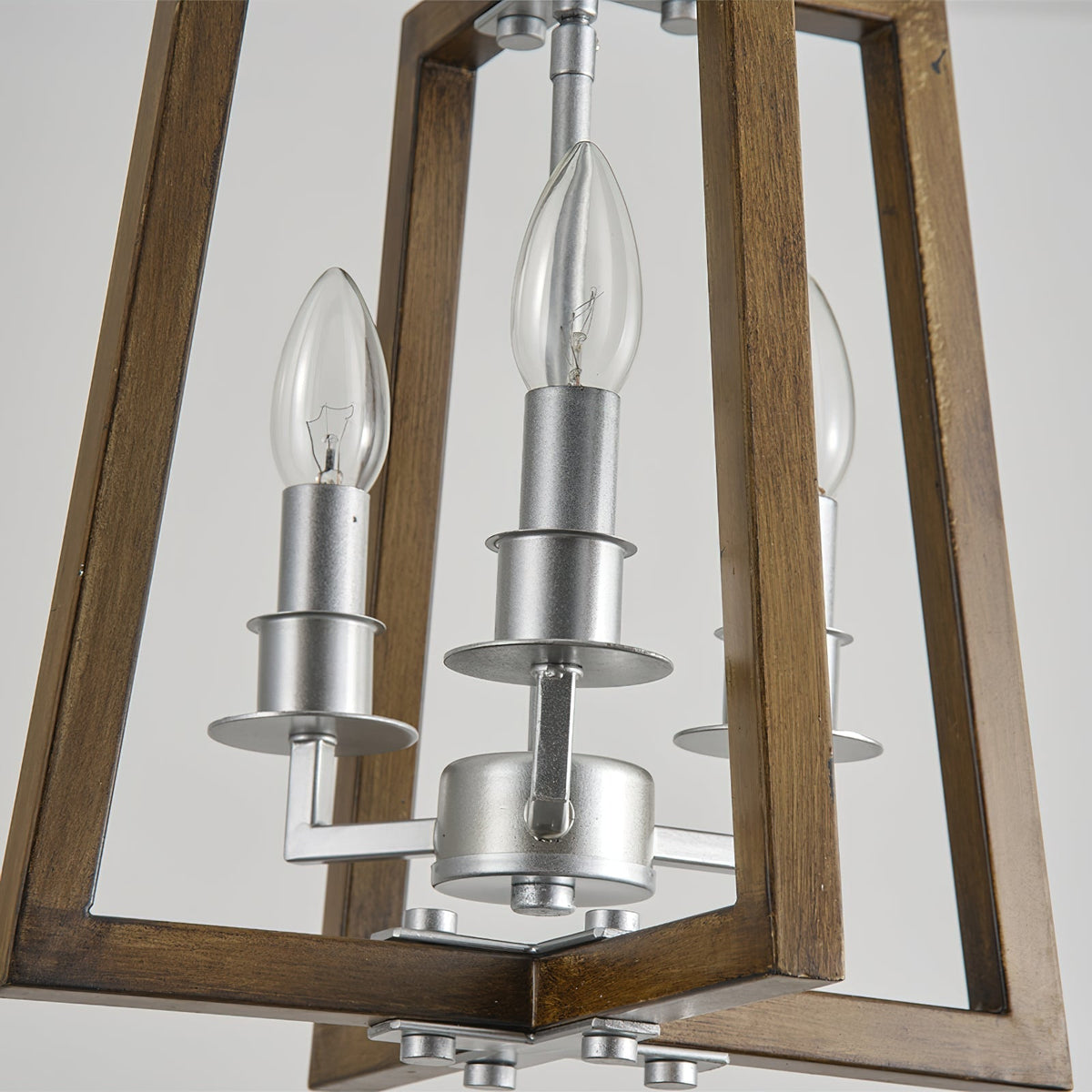 Tinsley Vintage Open Frame Wood Pendant Lamp