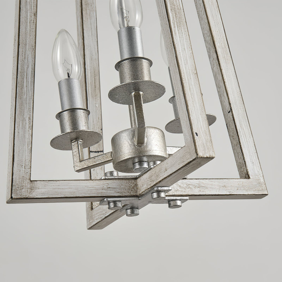 Tinsley Vintage Open Frame Wood Pendant Lamp