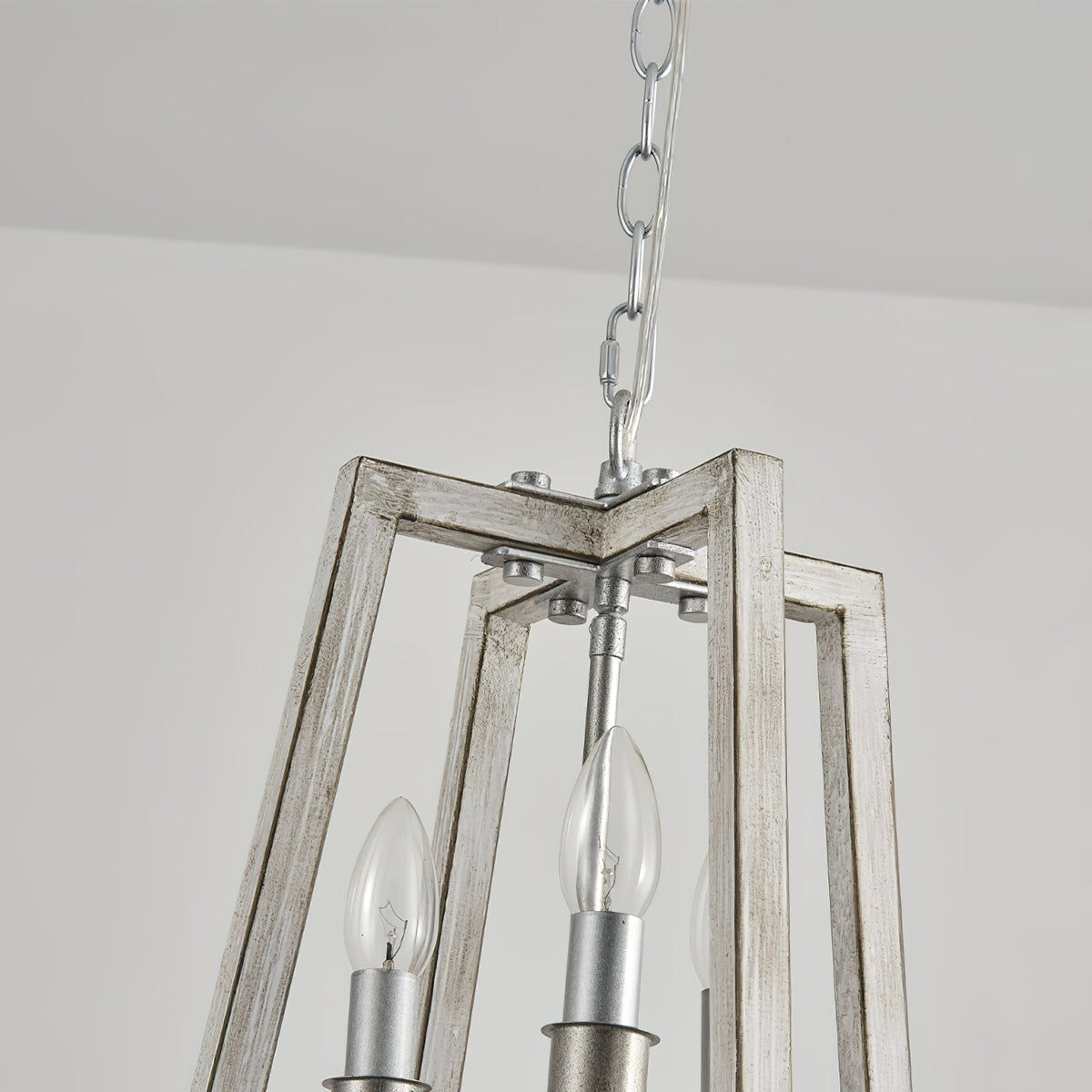 Tinsley Vintage Open Frame Wood Pendant Lamp