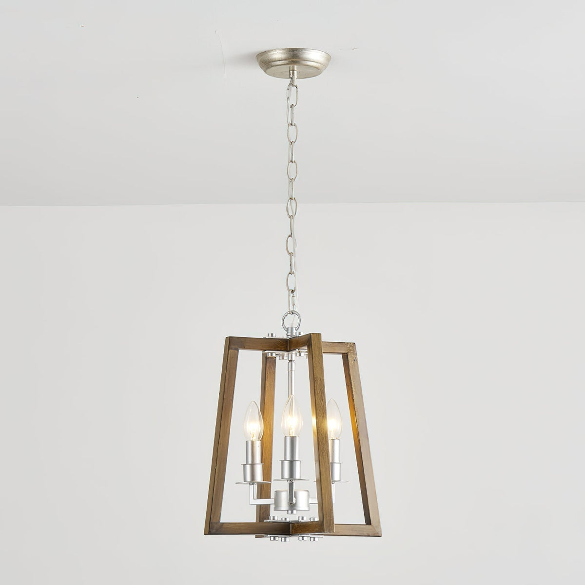 Tinsley Vintage Open Frame Wood Pendant Lamp