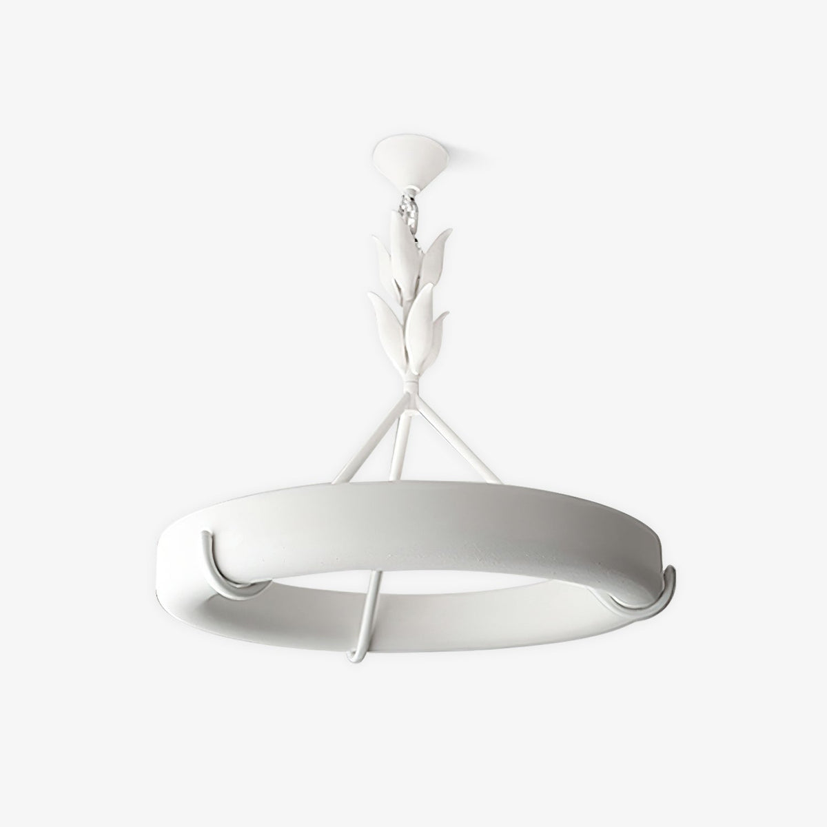 Eixor Chandelier Plaster White Floral Shape Minimalist