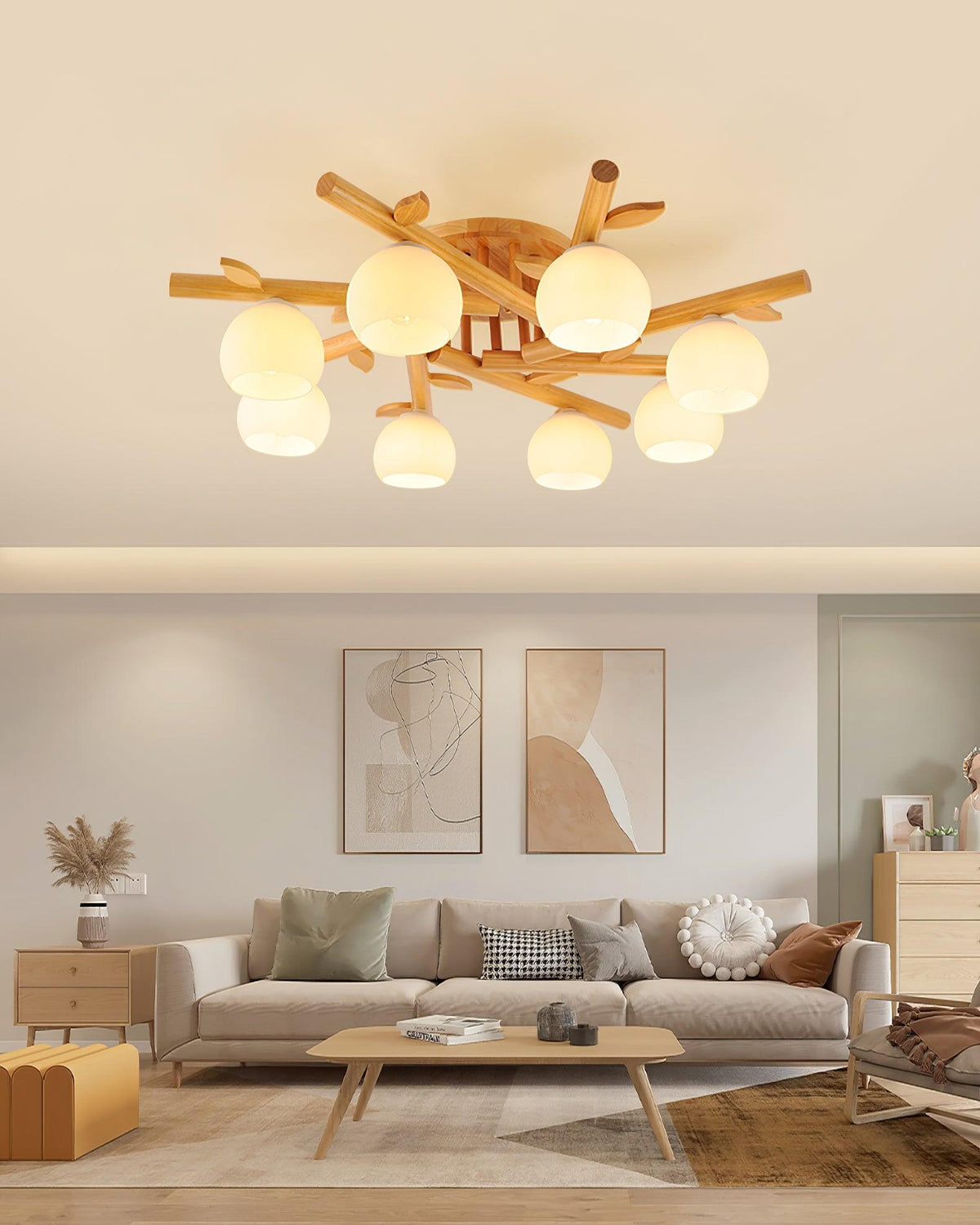 Willow Wood Minimalist Ceiling Light