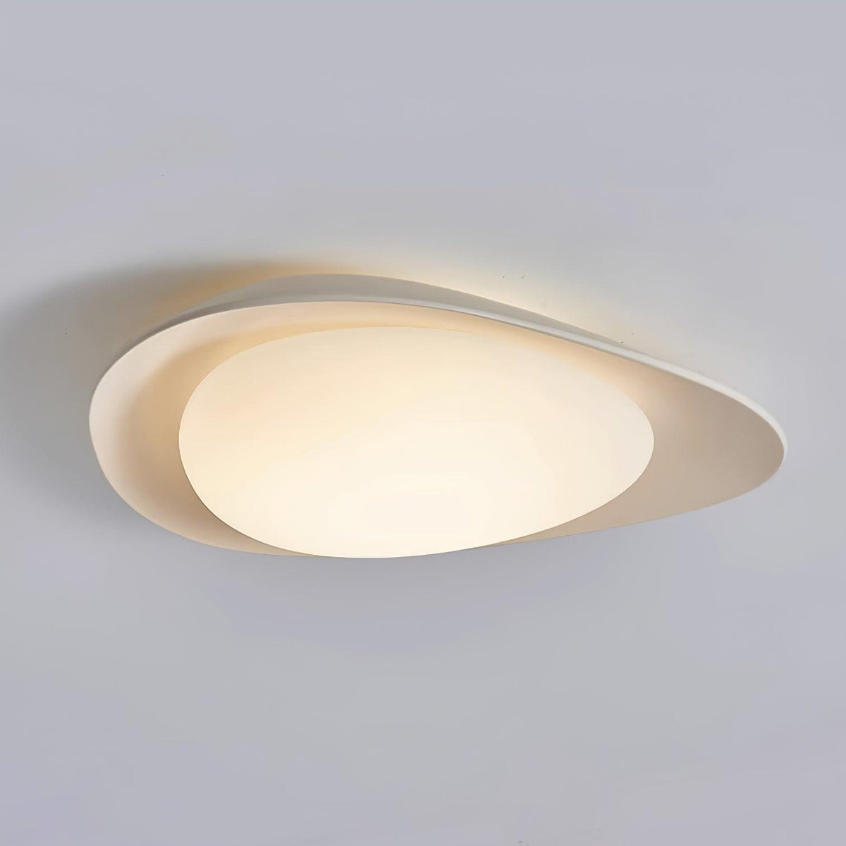 Zupudek Ceiling Lamp Green&Beige Pebble Shape