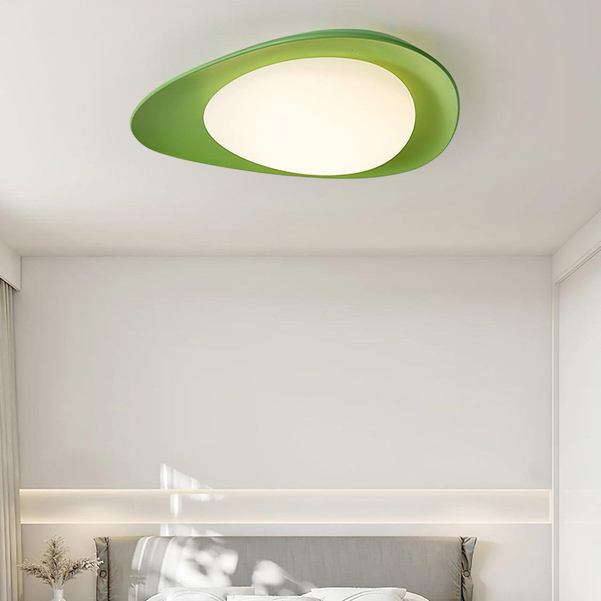 Zupudek Ceiling Lamp Green&Beige Pebble Shape
