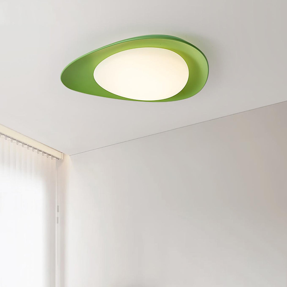 Zupudek Ceiling Lamp Green&Beige Pebble Shape