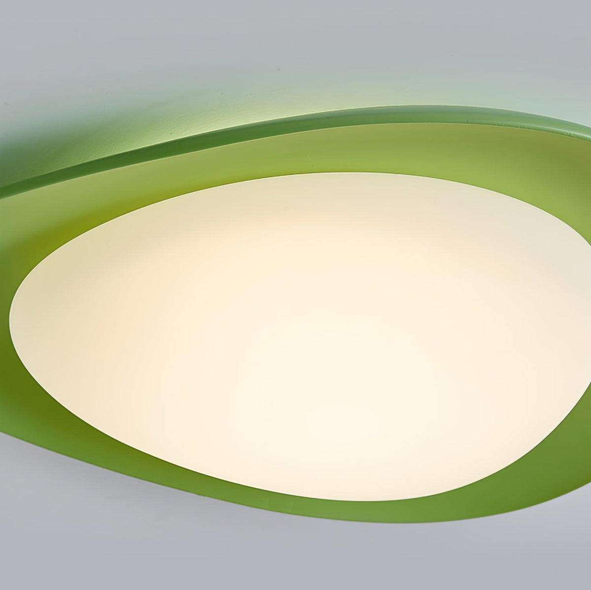 Zupudek Ceiling Lamp Green&Beige Pebble Shape