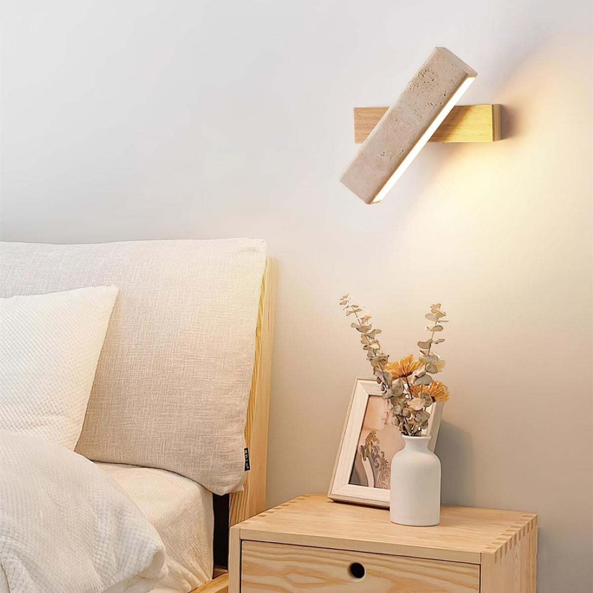 Novra Travertine Rotating Wall Lamp