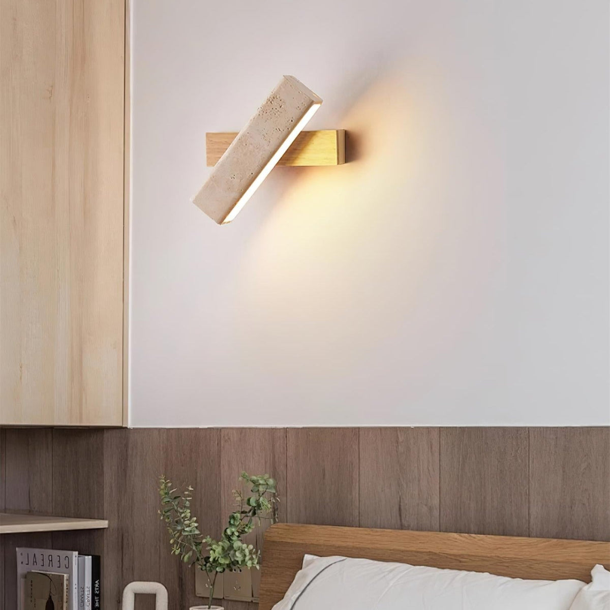 Novra Travertine Rotating Wall Lamp