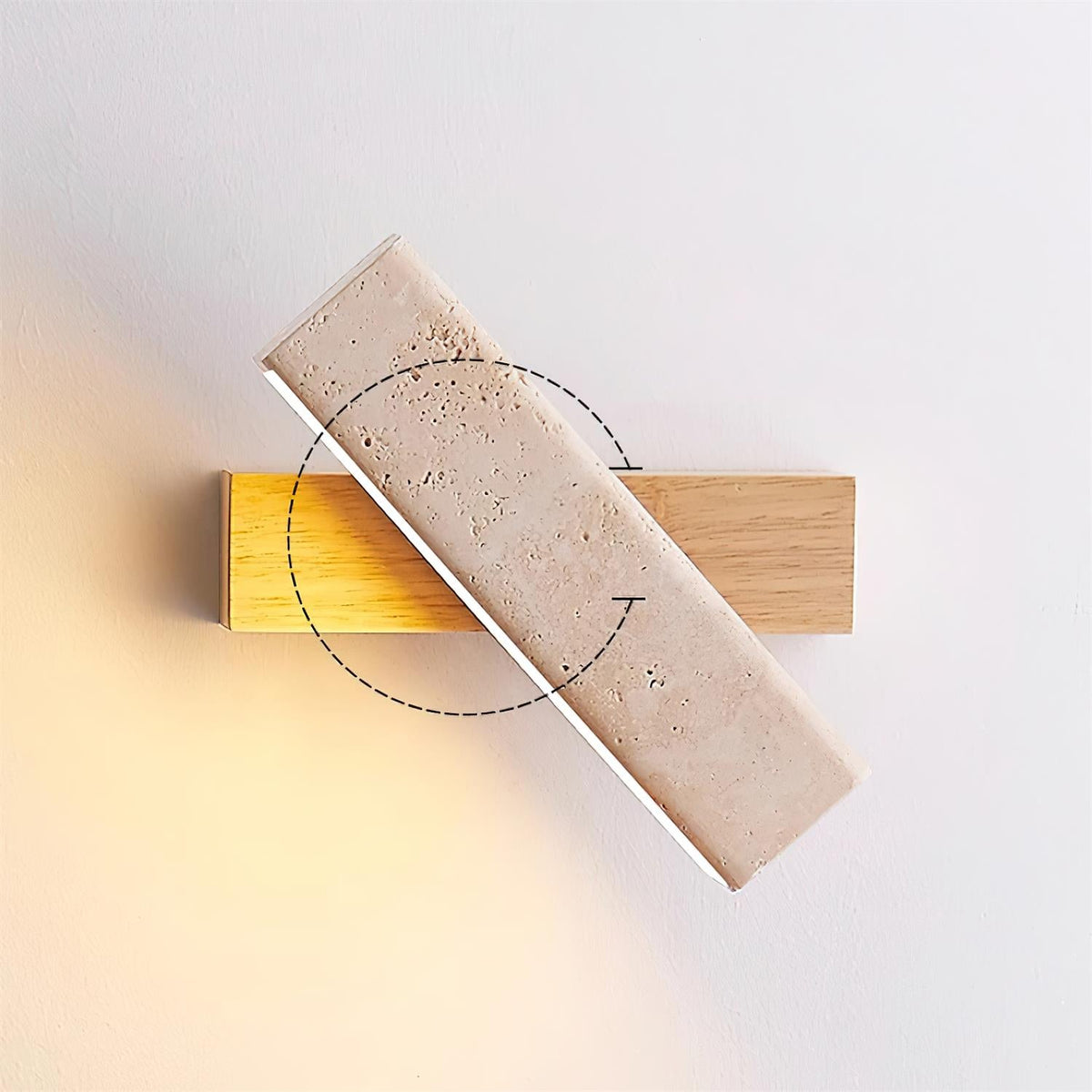 Novra Travertine Rotating Wall Lamp