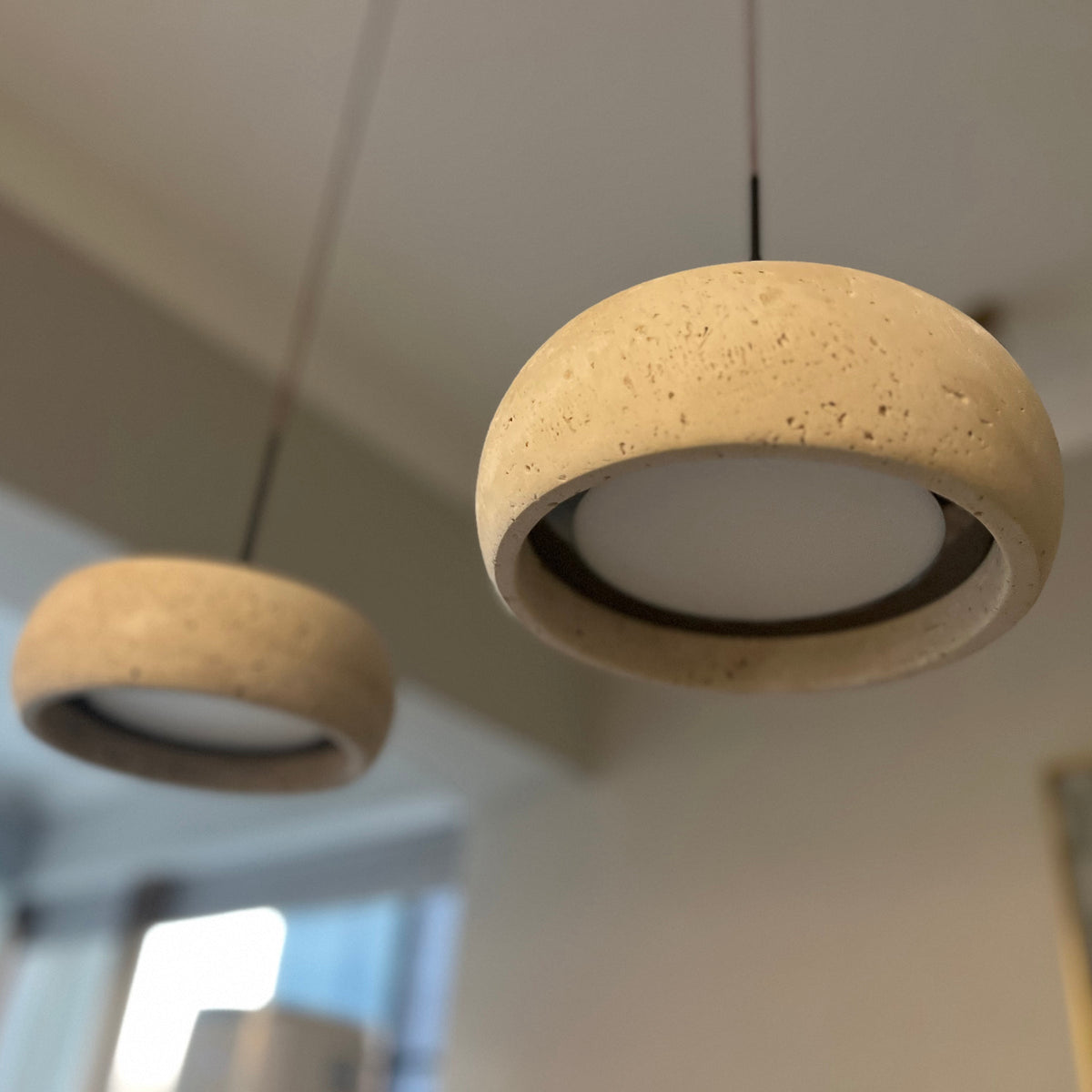 Miledom Donut-Shaped Pendant Lights Travertine