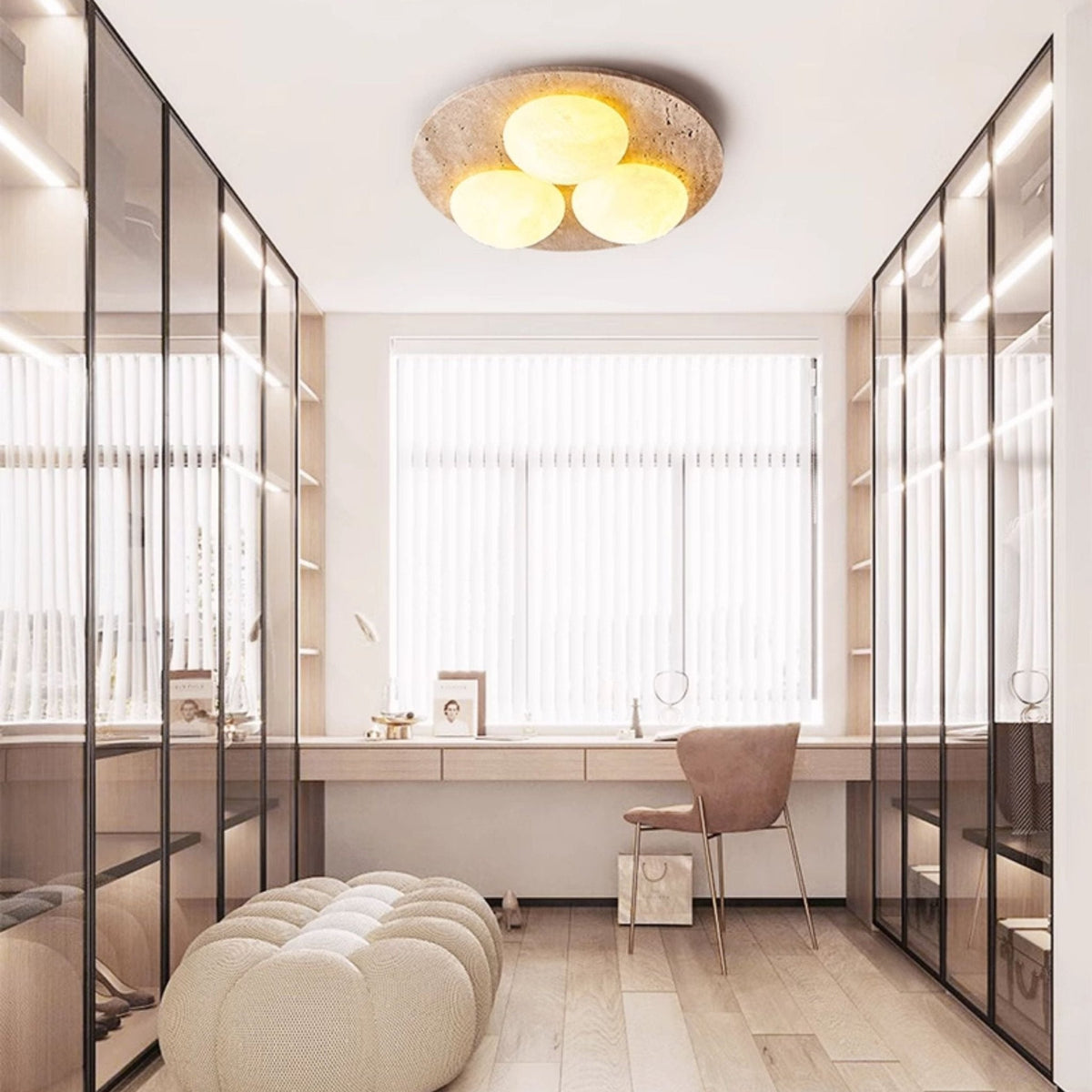 Trio Travertine Ceiling Light