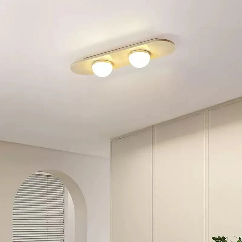 Ivan Travertine Triple Bar Ceiling Light