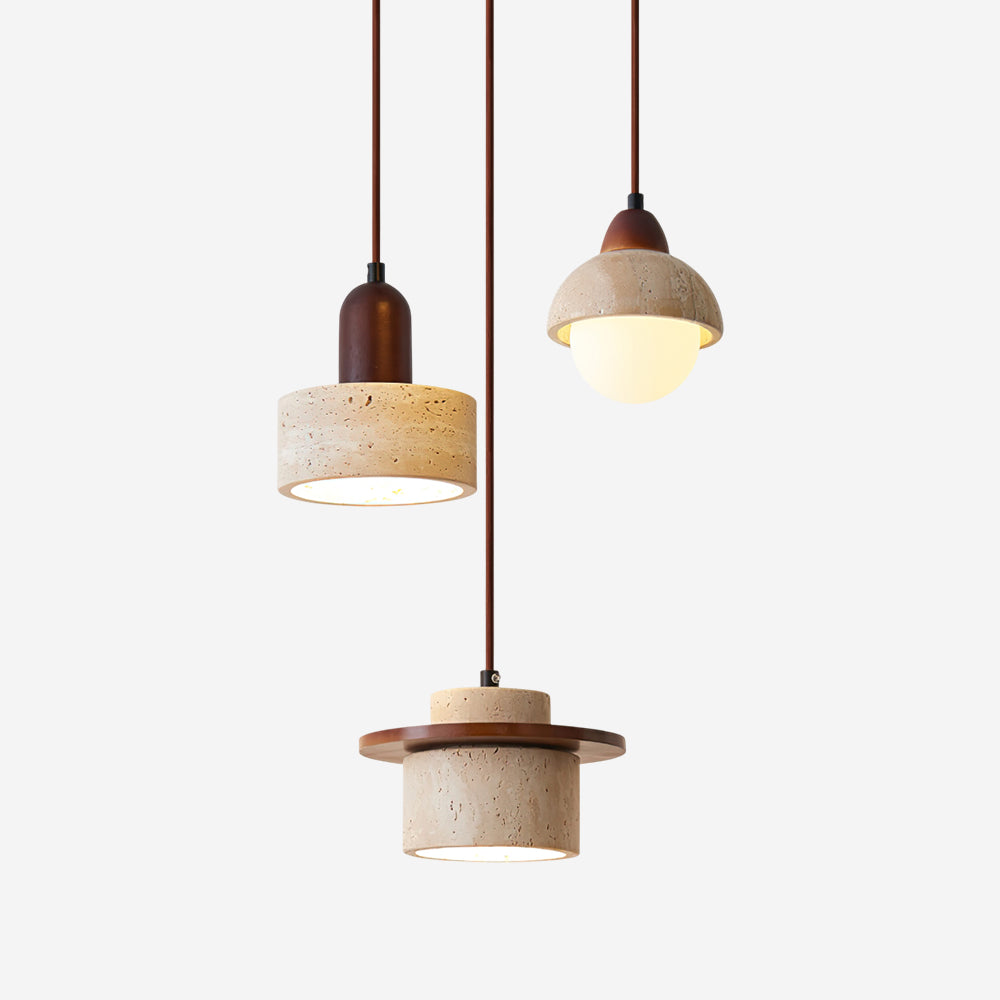 Eluno Pendant Lamp Set Multi-Light Travertine