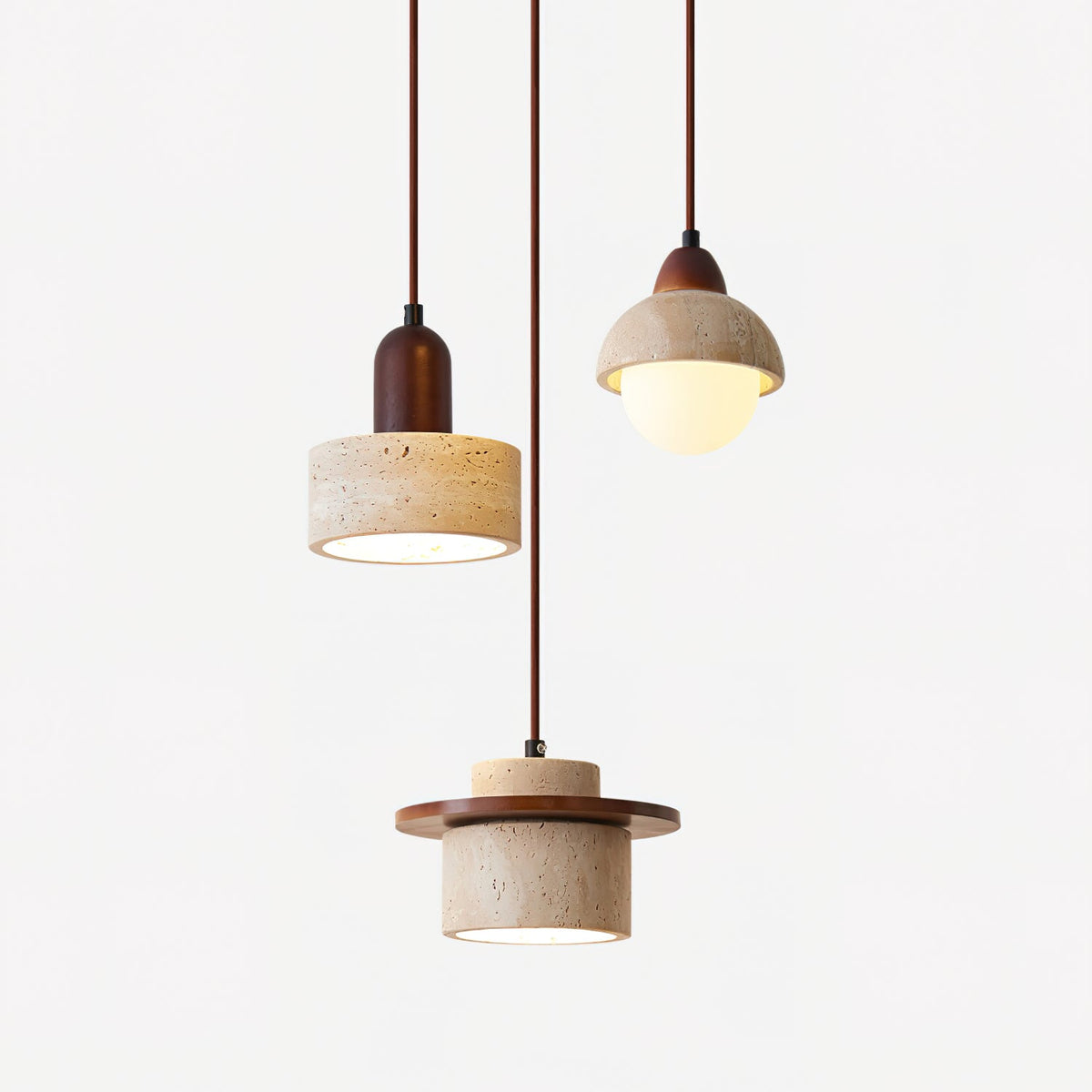 Eluno Pendant Lamp Set Multi-Light Travertine