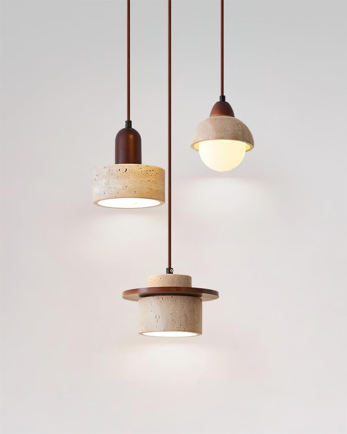 Eluno Pendant Lamp Set Multi-Light Travertine