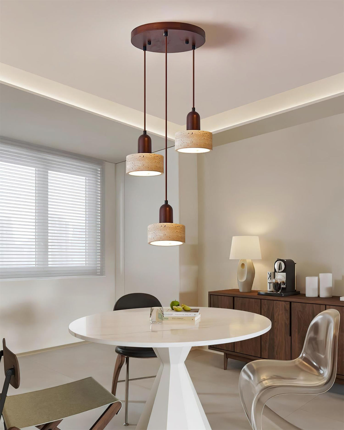 Eluno Pendant Lamp Set Multi-Light Travertine