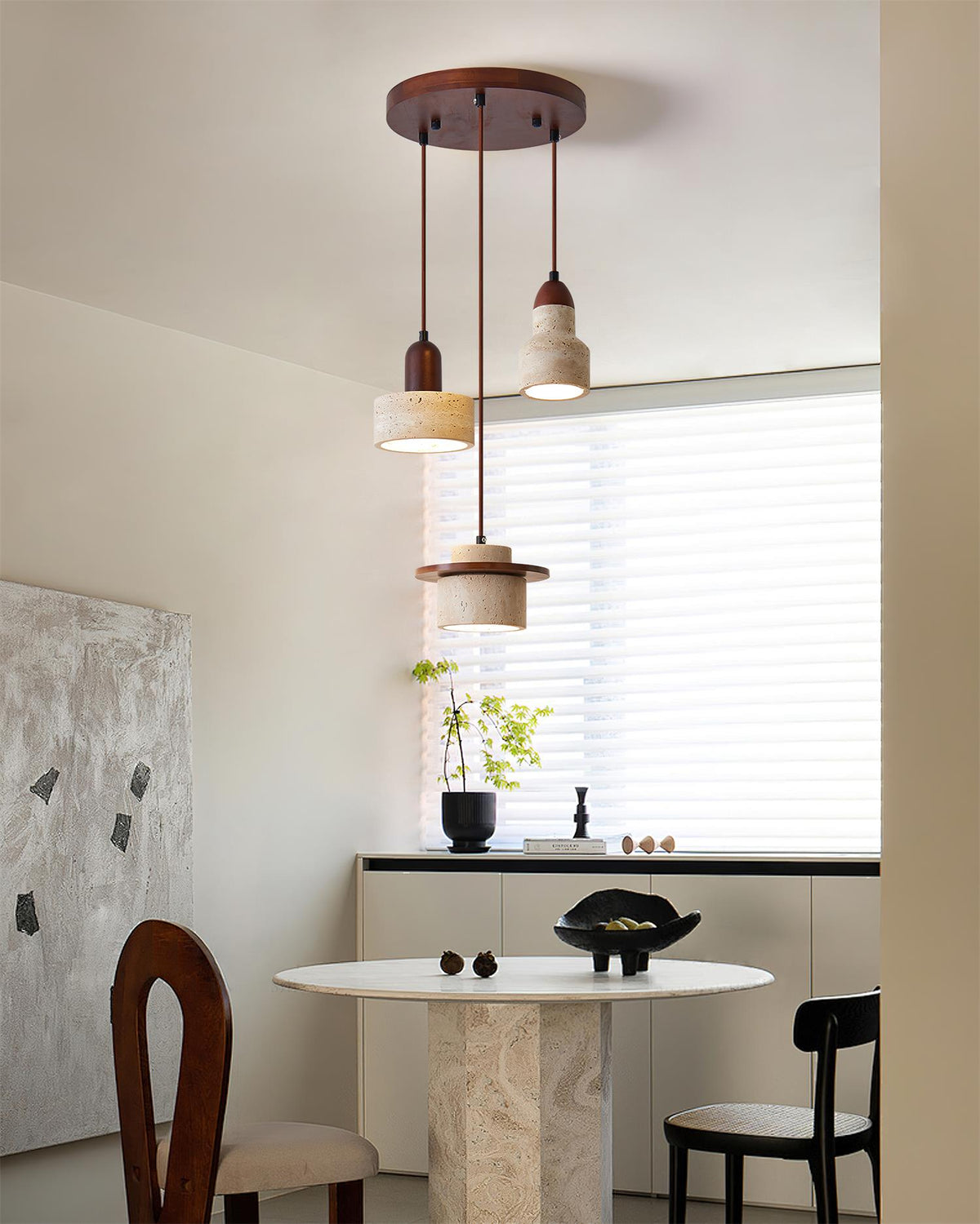 Eluno Pendant Lamp Set Multi-Light Travertine