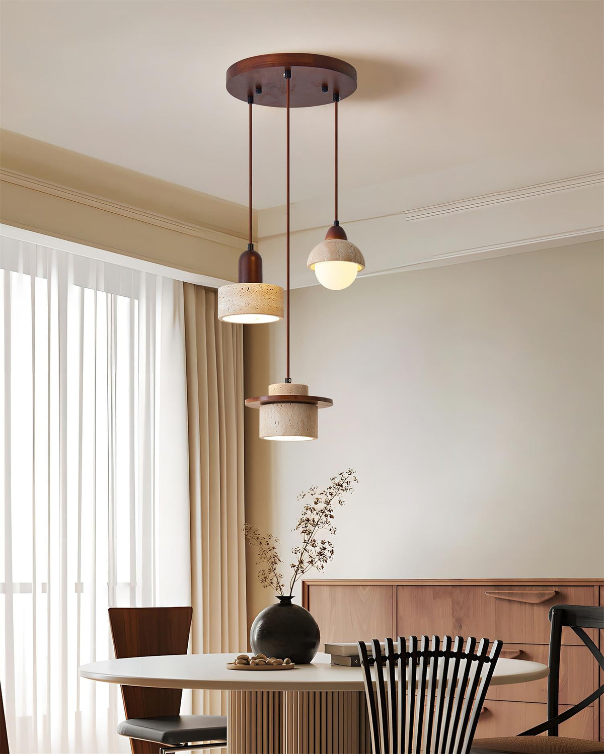 Eluno Pendant Lamp Set Multi-Light Travertine