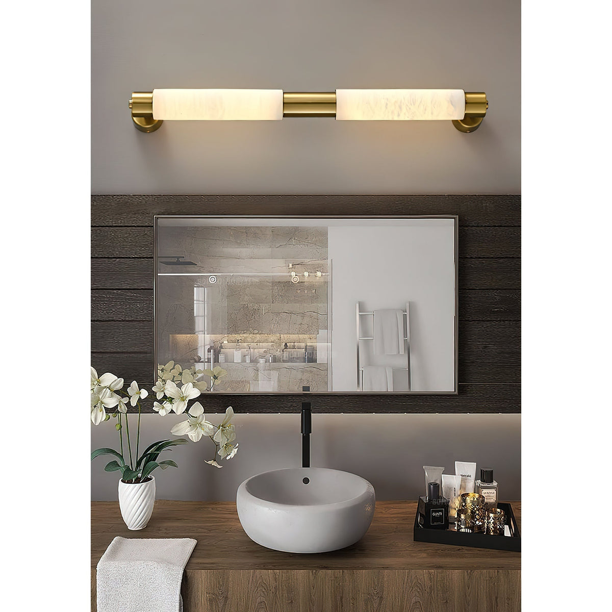 Alraei Tube Alabaster Wall Lamp