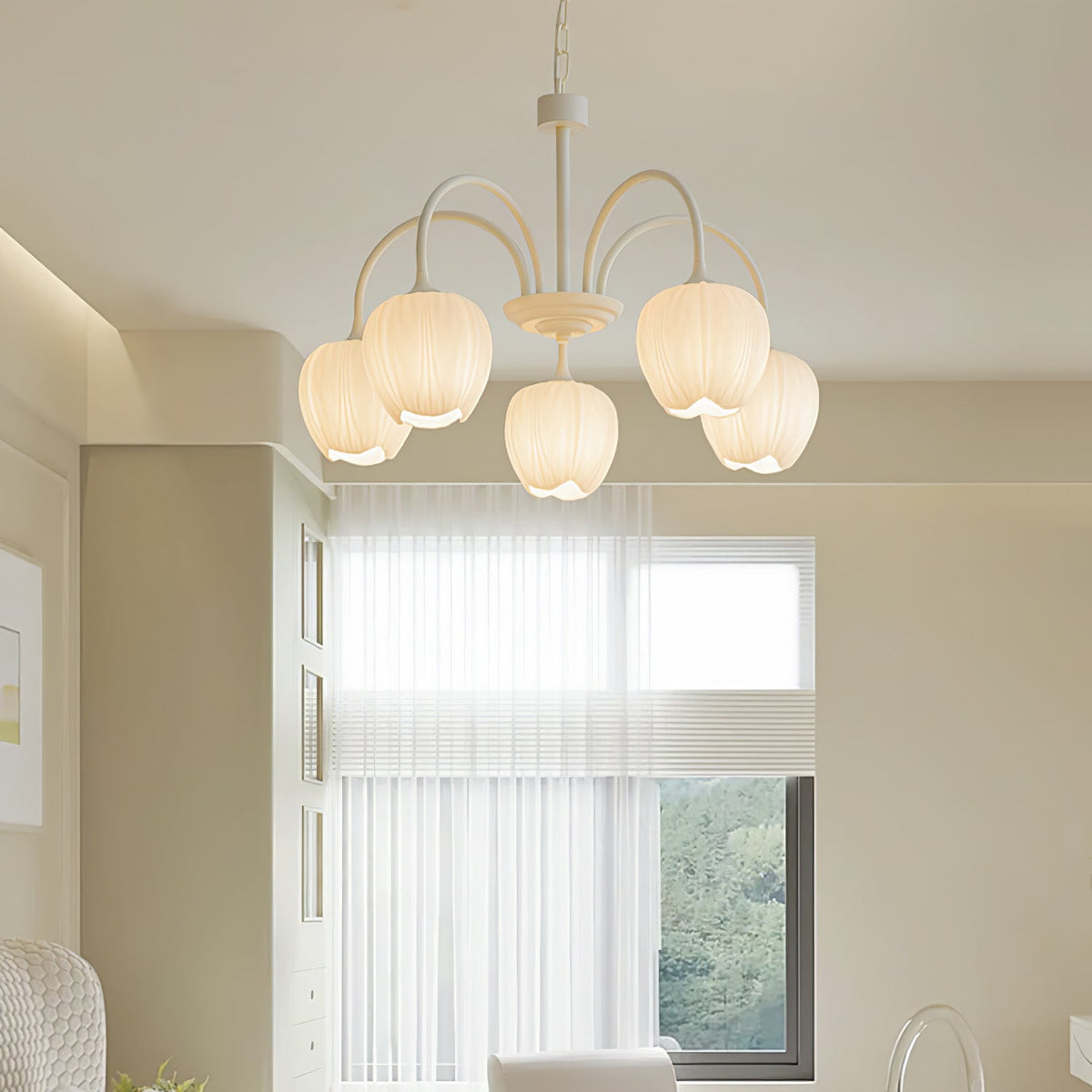 Eiraine Chandelier Tulip Matcha Glass