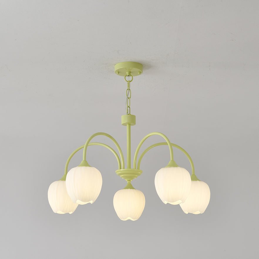 Eiraine Chandelier Tulip Matcha Glass