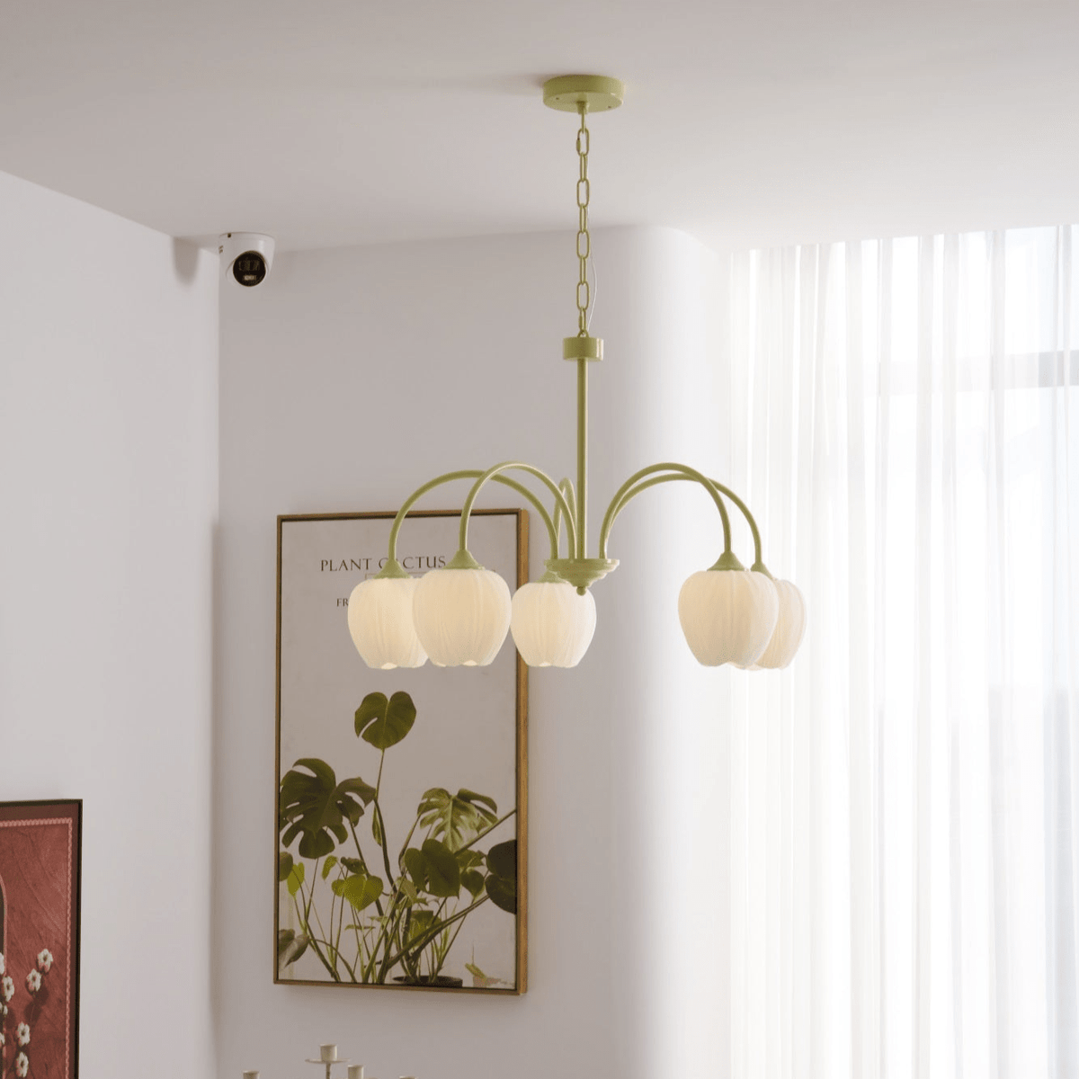 Eiraine Chandelier Tulip Matcha Glass