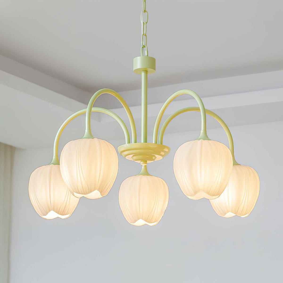 Eiraine Chandelier Tulip Matcha Glass
