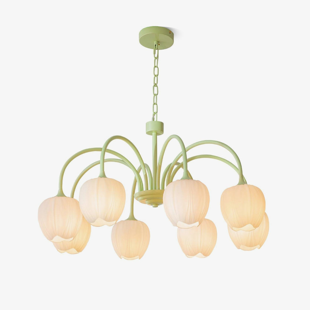 Eiraine Chandelier Tulip Matcha Glass