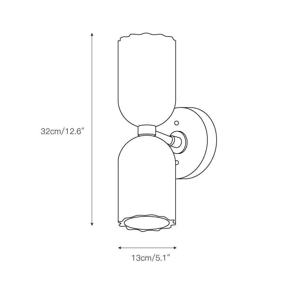 Uraeeth Double Brass Alabaster Wall Lamp