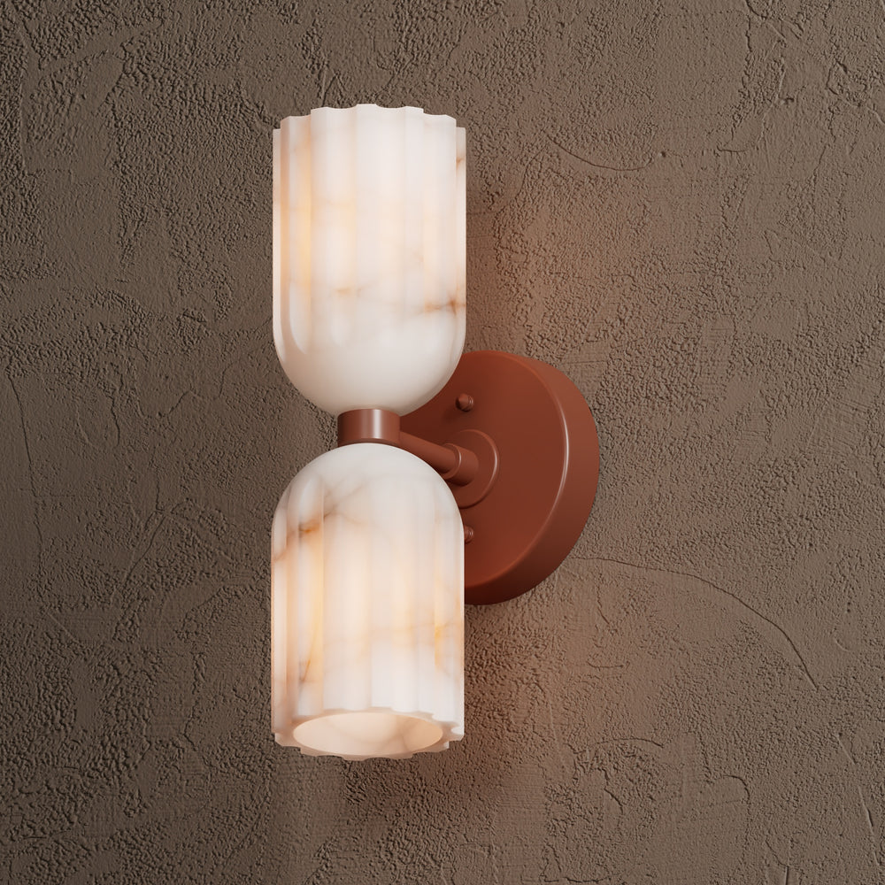 Uraeeth Double Brass Alabaster Wall Lamp