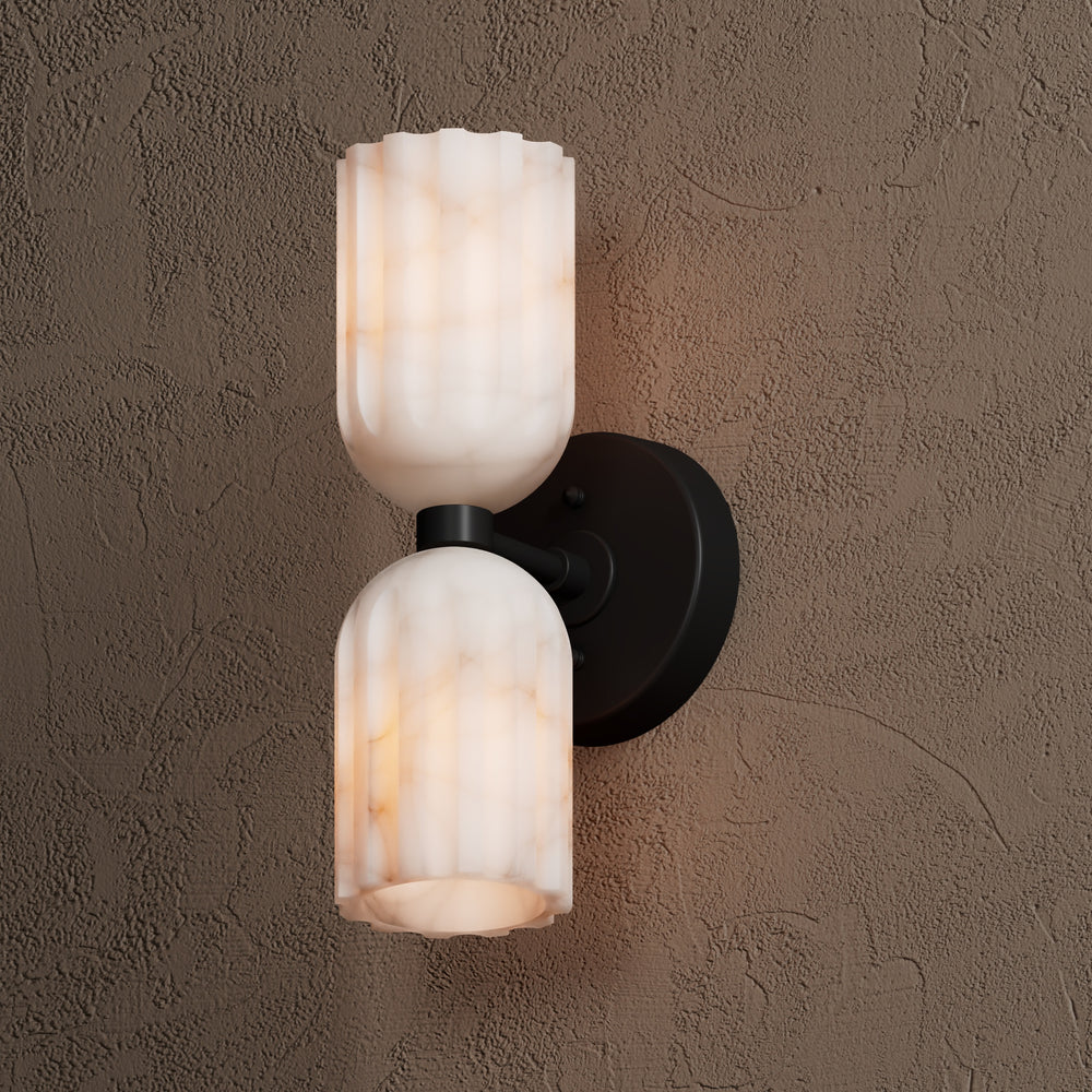 Uraeeth Double Brass Alabaster Wall Lamp