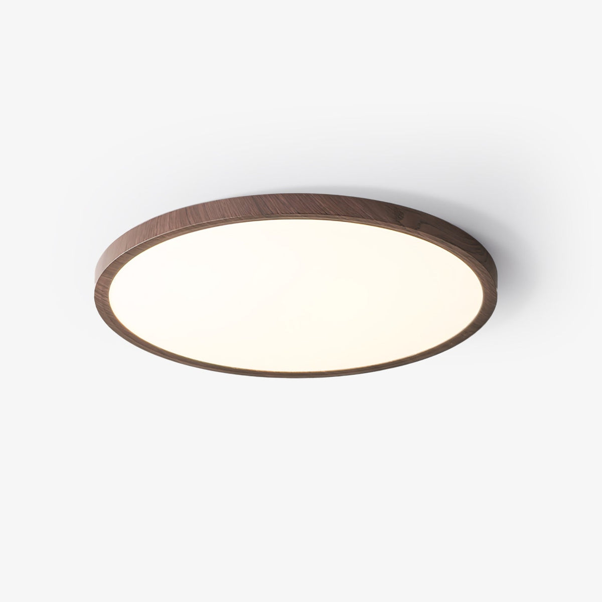 Rocor Ceiling Light Acrylic Thin Round Walnut Look Minimalist