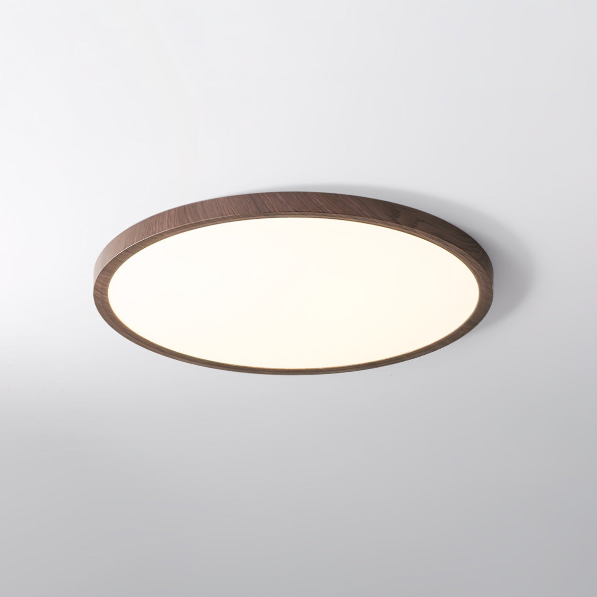Rocor Ceiling Light Acrylic Thin Round Walnut Look Minimalist