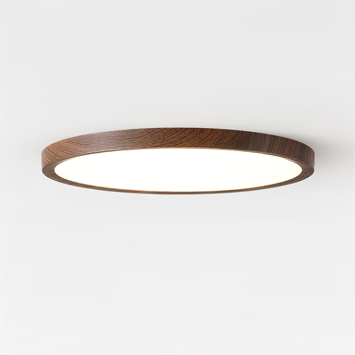 Rocor Ceiling Light Acrylic Thin Round Walnut Look Minimalist
