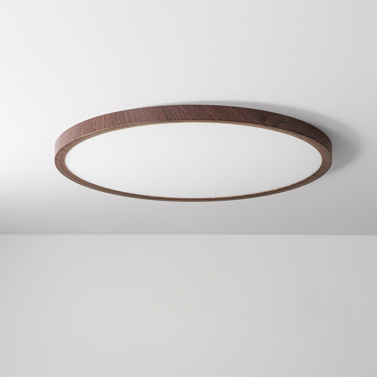 Rocor Ceiling Light Acrylic Thin Round Walnut Look Minimalist
