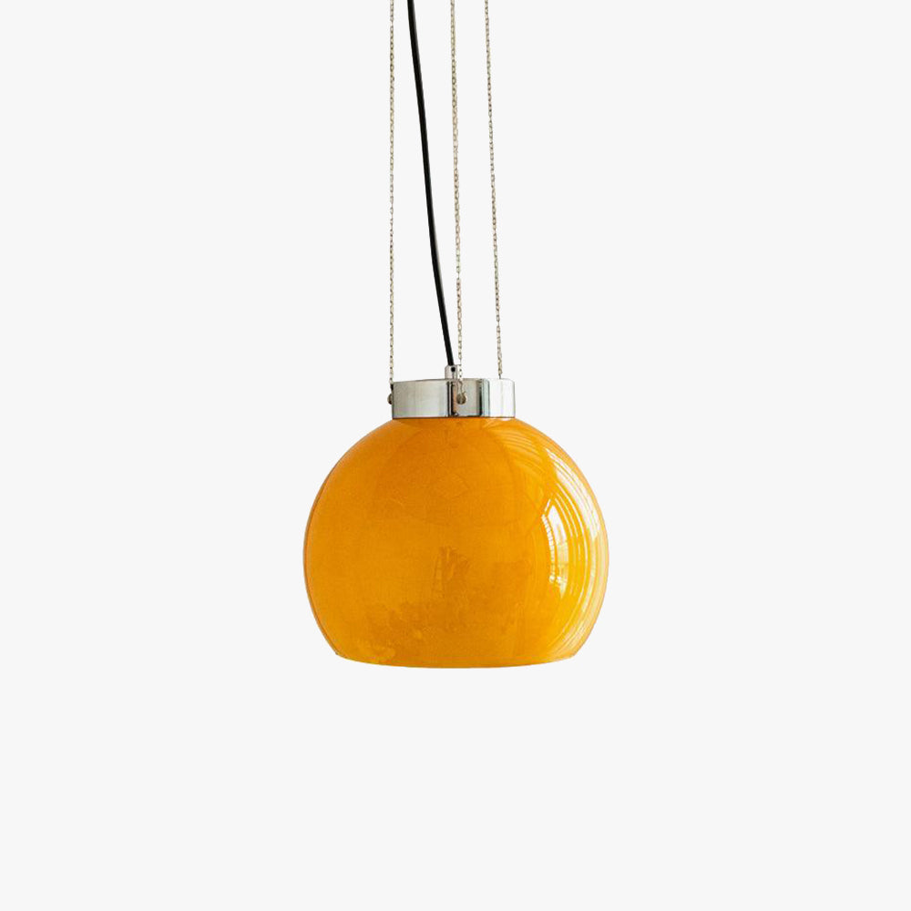 Kasamok Yellow Ball Pendant Light, Metal & Glass