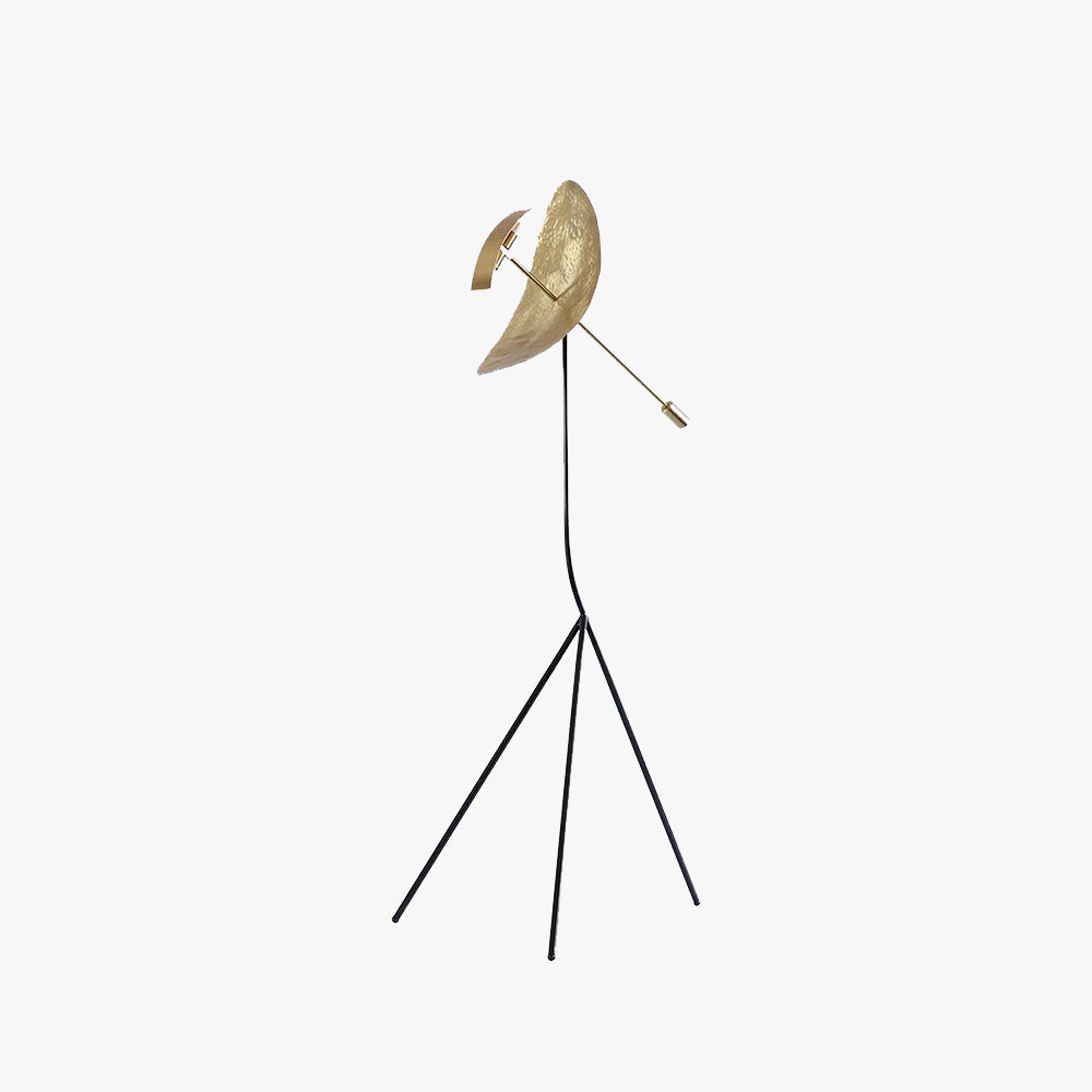 Nasuded Floor Lamp Tripod Reflection Postmodern, Metal, Gold, Living Room