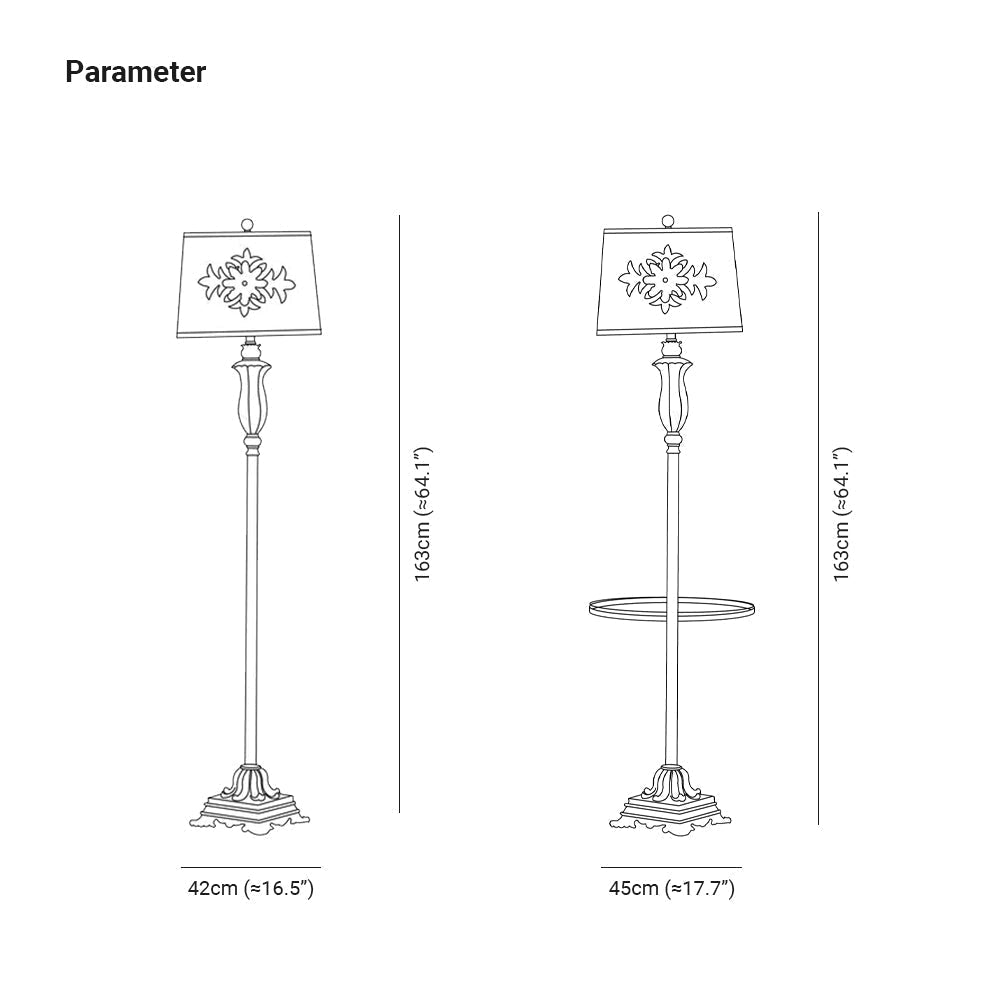 Kodapun Floor Lamp Table Vintage, Metal/Resin, Green, Living Room