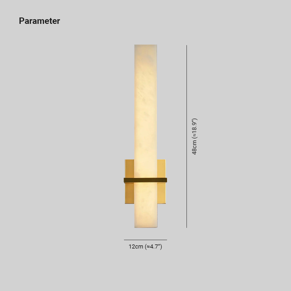 Eiriaya Wall Lamp White Alabaster Brass Modern Cuboid