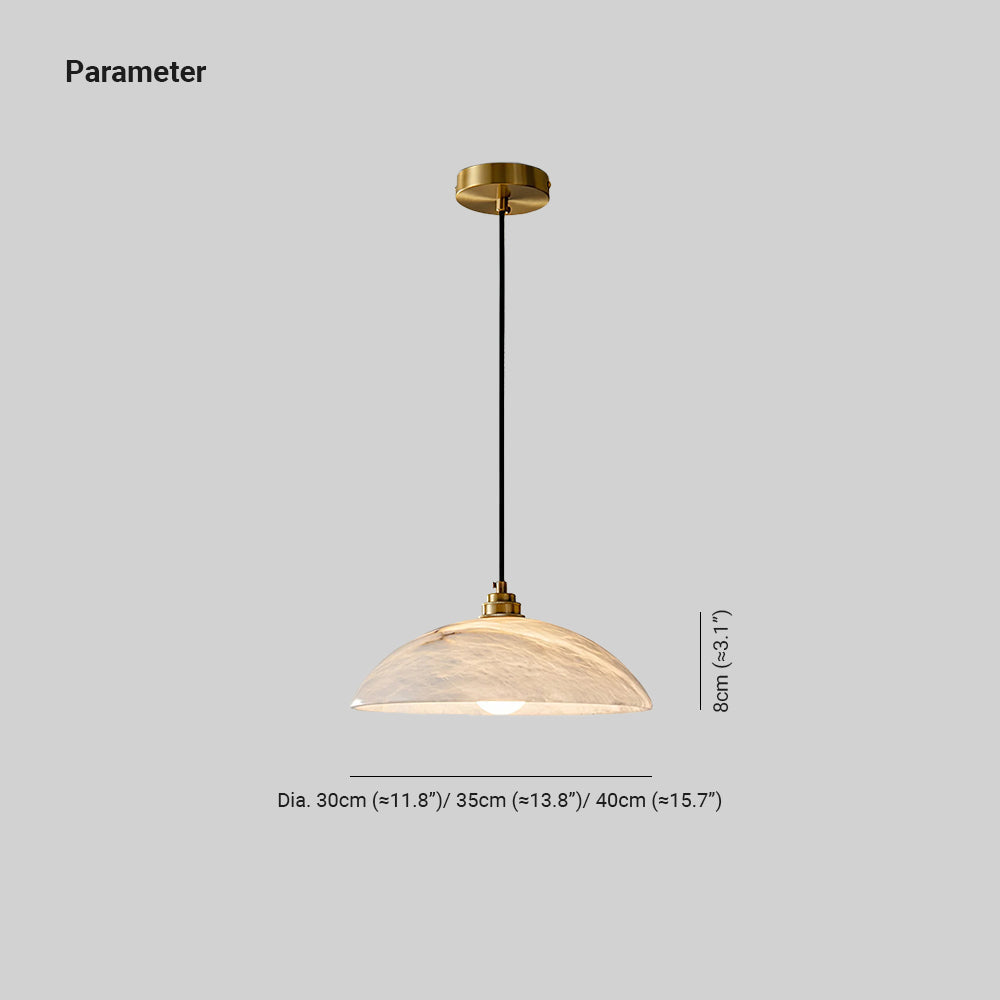Civorus Dome Pendant Light Alabaster &Brass