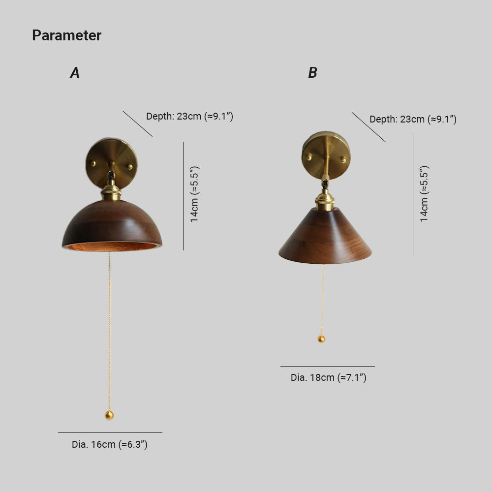 Kusekam Vintage Pull Chain Switch Wall Lamp
