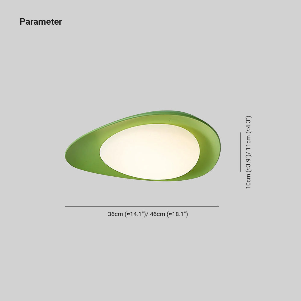 Zupudek Ceiling Lamp Green&Beige Pebble Shape
