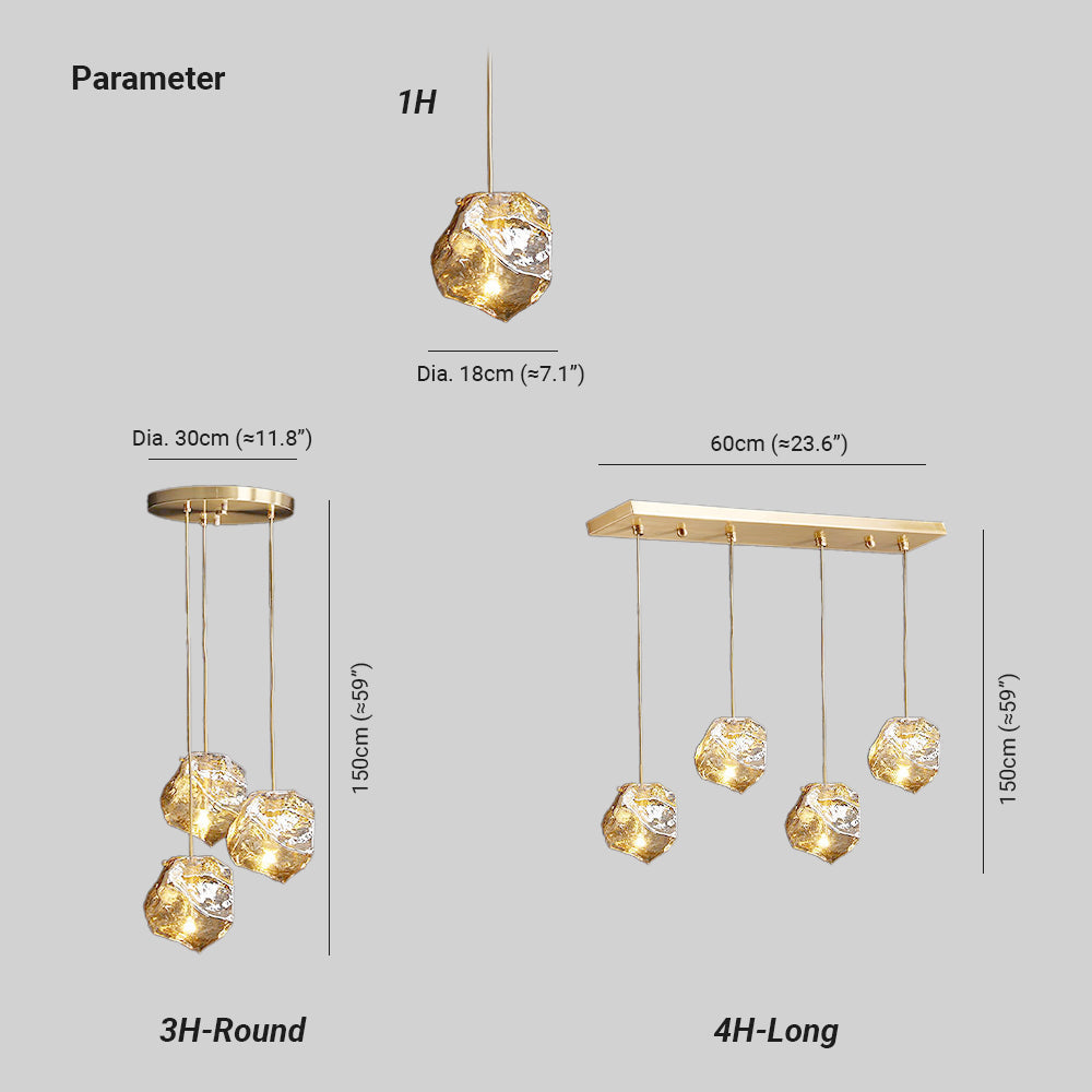 Jabeval Glass Pendant Light Brass