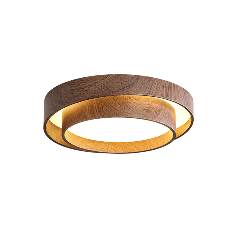 Pimegon Ceiling Light Double - Ring Walnut Color